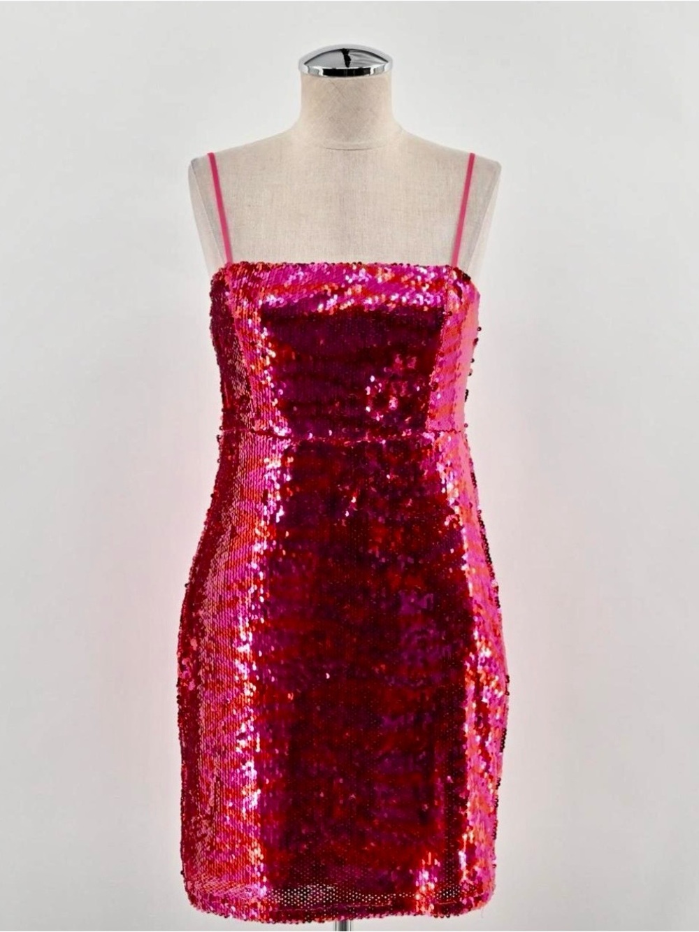 Zara Fuchsia Sequin Slip Dress